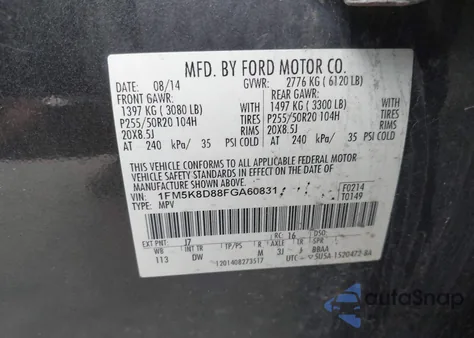 2015 Ford Explorer Xlt z USA, uszkodzony, nr VIN 1FM5K8D88FGA60831